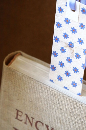 Marque-page 'Abanico' blanc bleu